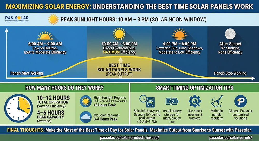 What time of day do solar panels work best