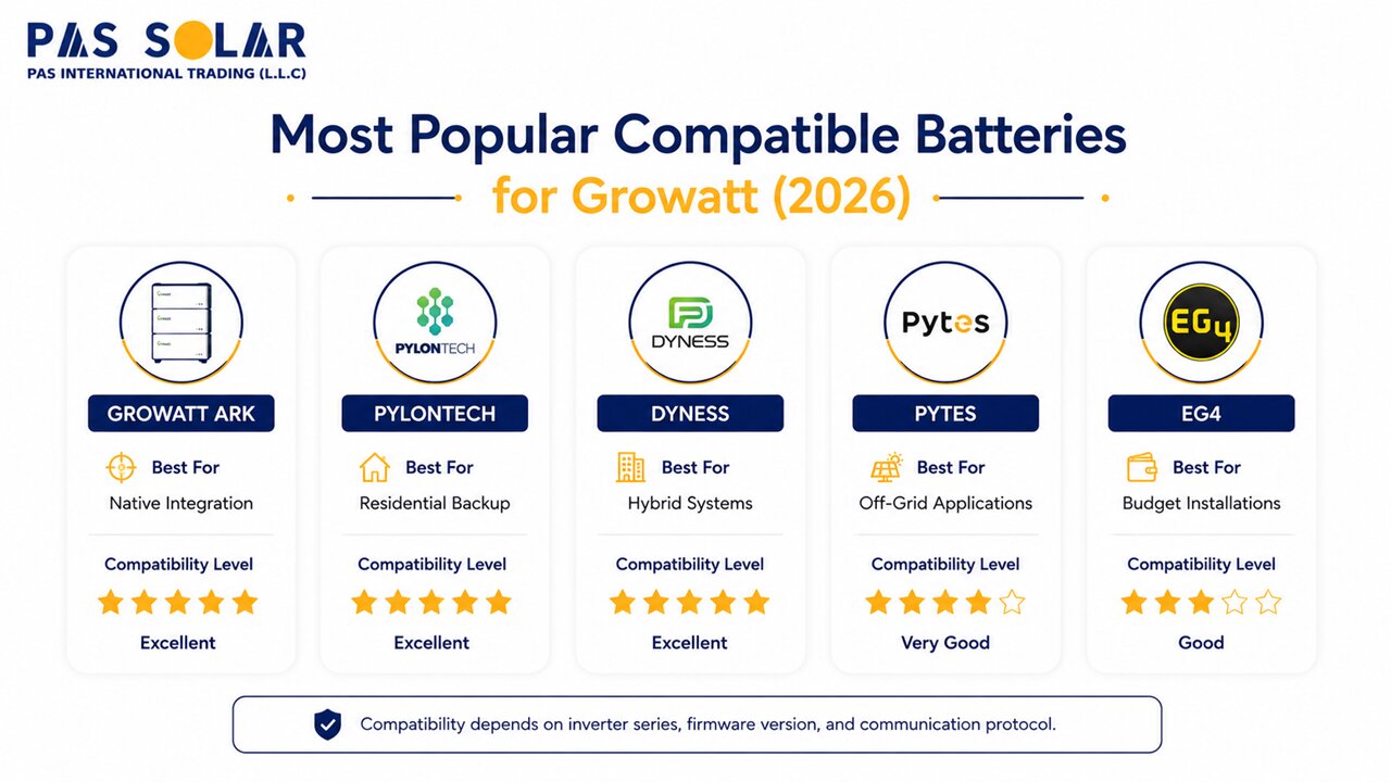 Most Popular Compatible Batteries for Growatt